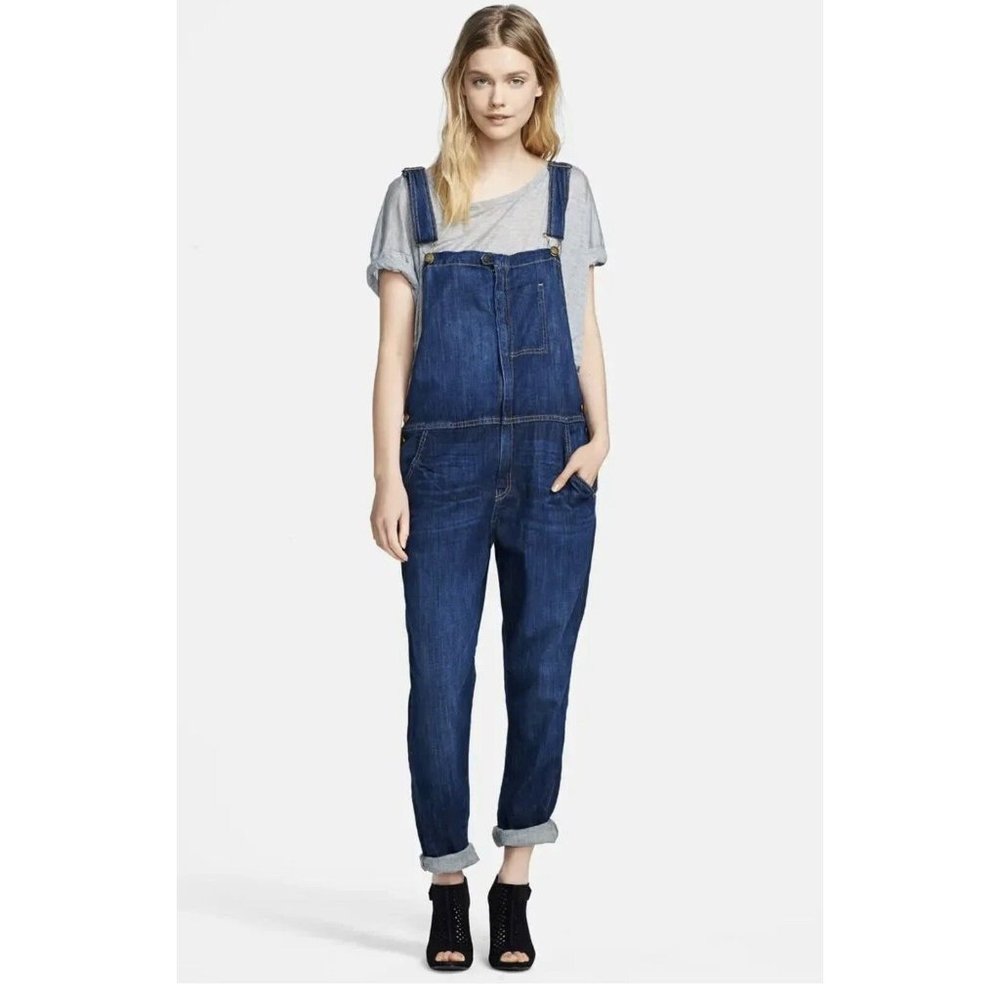 CURRENT/ELLIOTT Ranch Hand Black Denim Overalls Women Sz 1=S  NEW W/TAG